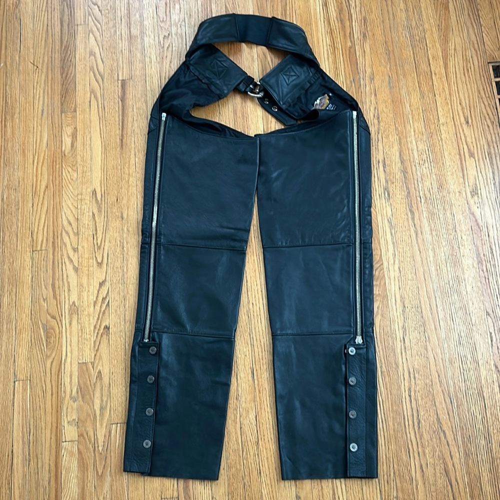 HARLEY DAVIDSON Chaps Medium Motorcycles leather Made In USA